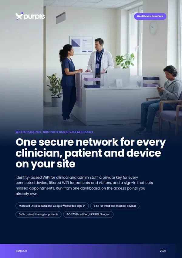 Cover of the Purple Healthcare WiFi brochure