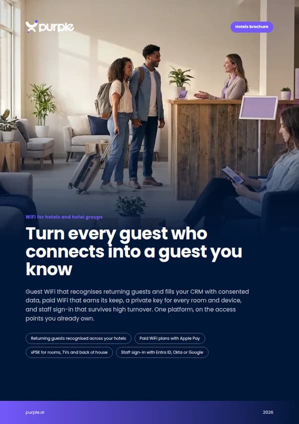 Cover of the Purple Hotels WiFi brochure