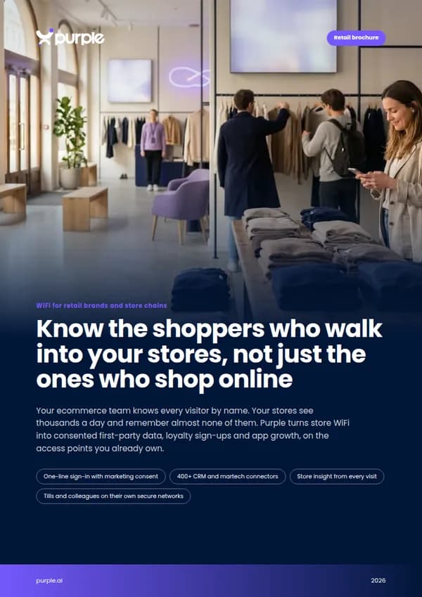 Cover of the Purple Retail WiFi brochure