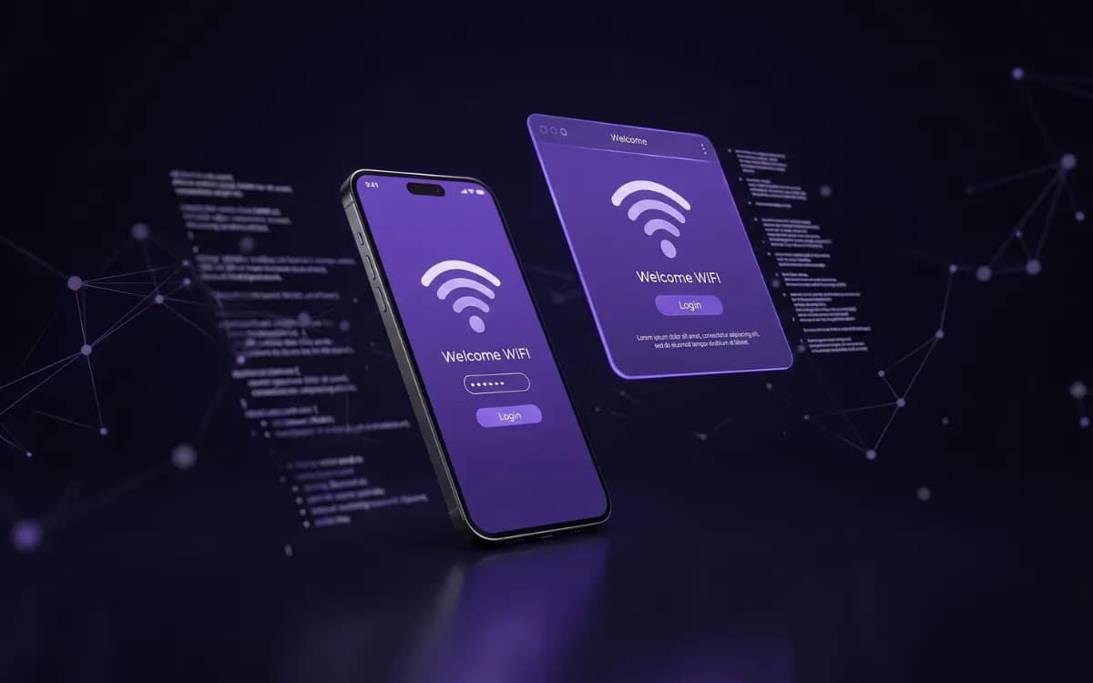 Guest WiFi splash page on mobile and tablet devices