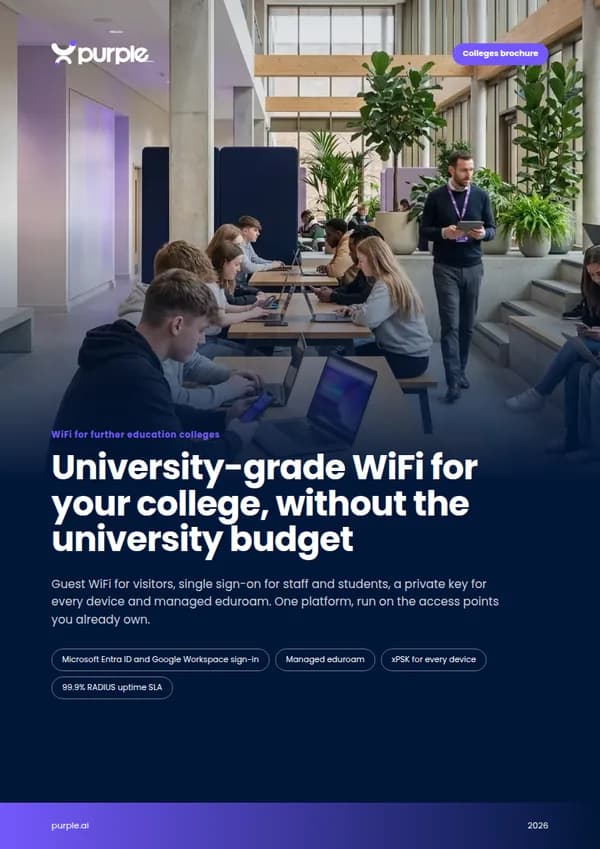 Cover der Purple Hochschulen WiFi-Broschüre