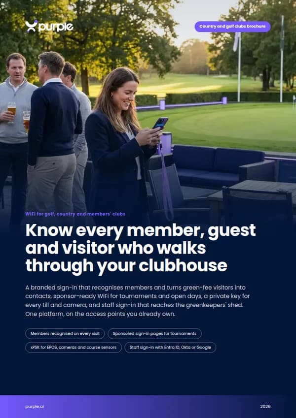 Cover of the Purple Country and golf clubs WiFi brochure