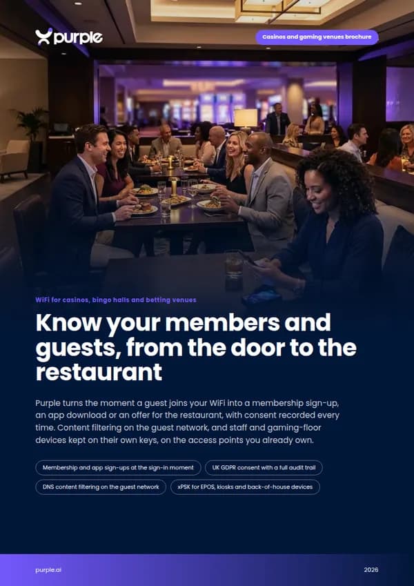 Cover der Purple Casinos und Spielstätten WiFi-Broschüre