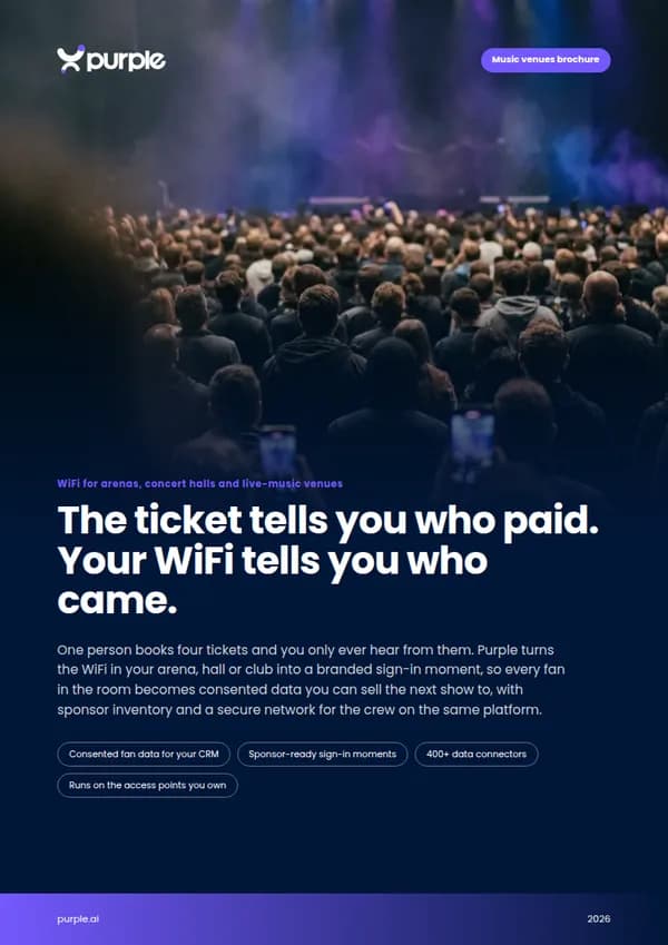 Cover der Purple Veranstaltungsorte WiFi-Broschüre