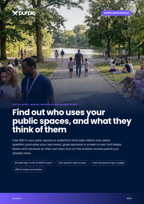 Copertina della brochure Purple Spazi all'aperto WiFi