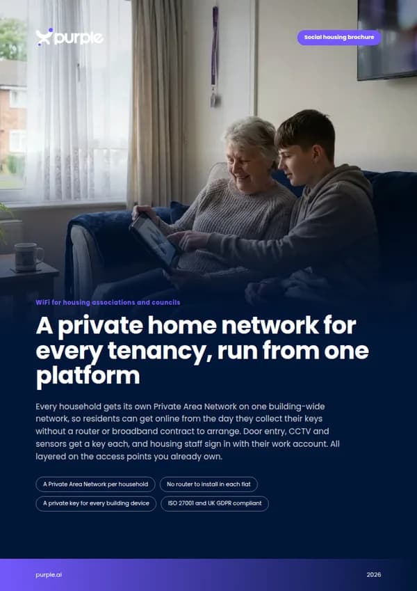 Portada del folleto de Purple Vivienda Social WiFi