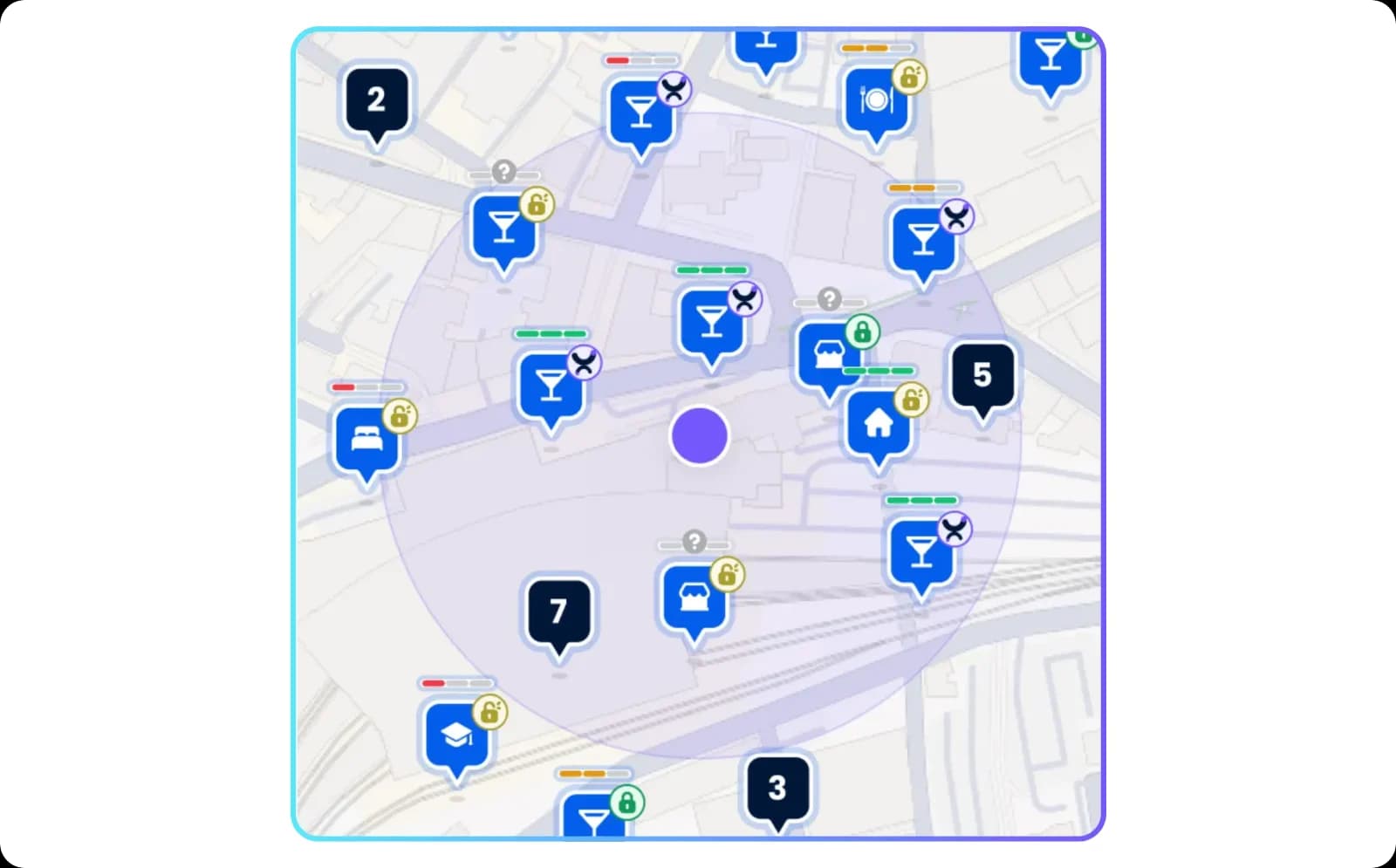 Map of WiFi venues a Passpoint guest can join automatically