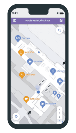 localisation par point bleu pour le personnel