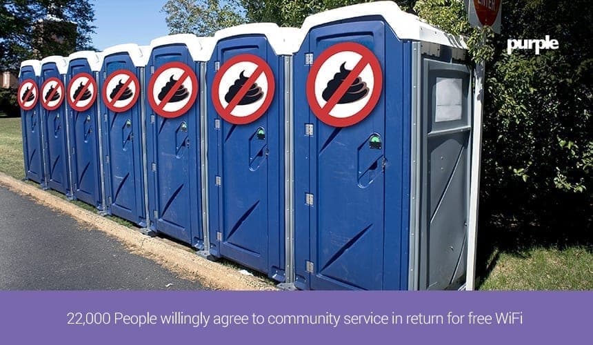 22 000 personnes acceptent volontairement de faire des travaux d'intérêt général en échange du WiFi gratuit