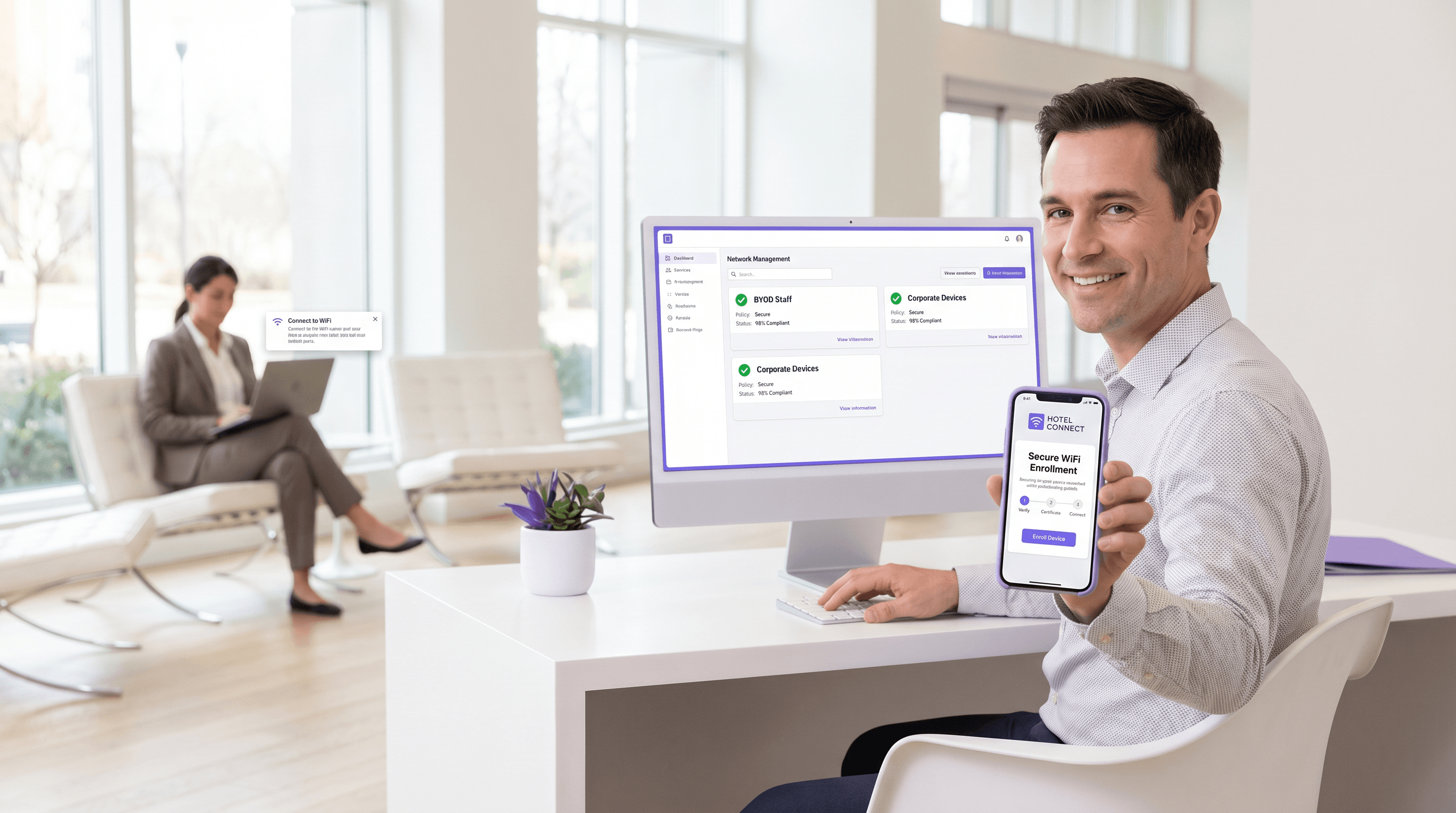 BYOD WiFi Onboarding: Verwaltung nicht verwalteter Geräte in Hotellerie und Einzelhandel