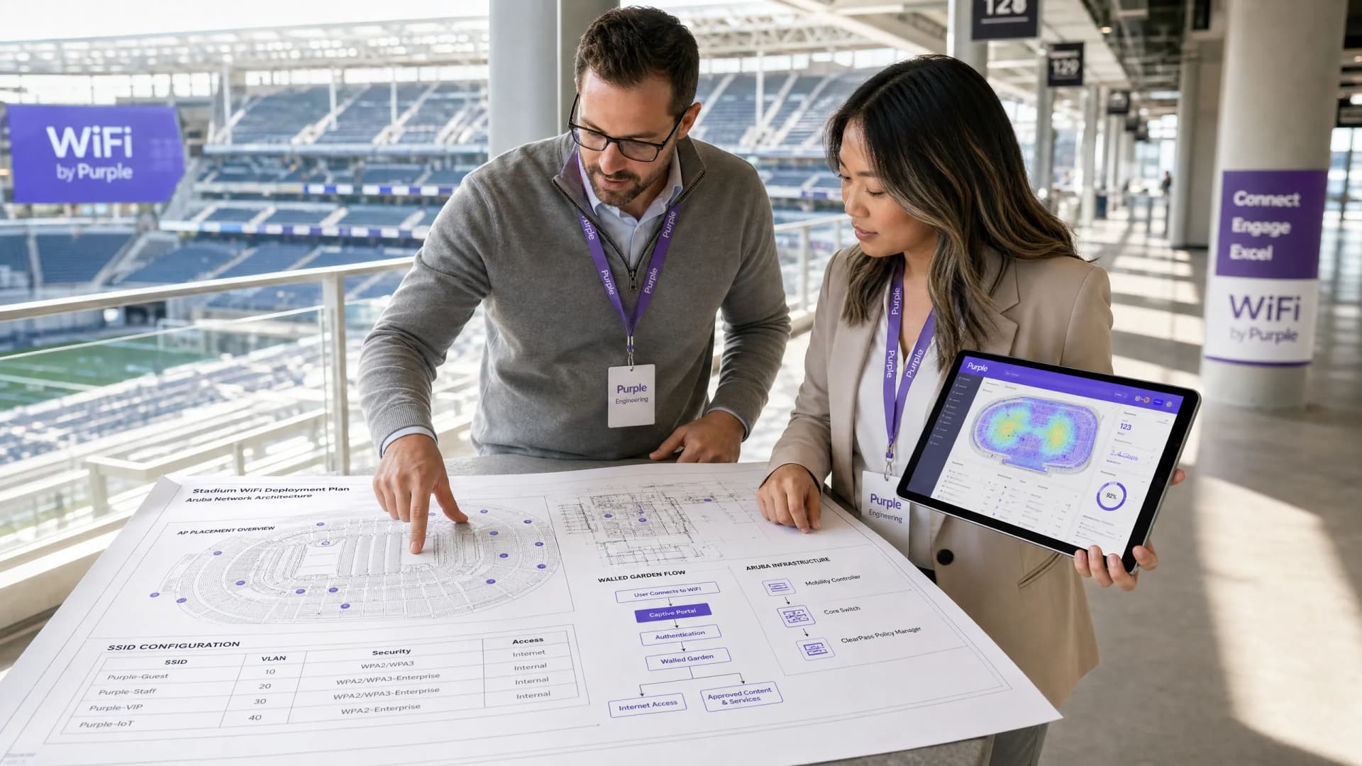 HPE Aruba Captive Portal:使用 Purple 访客 WiFi 进行设置