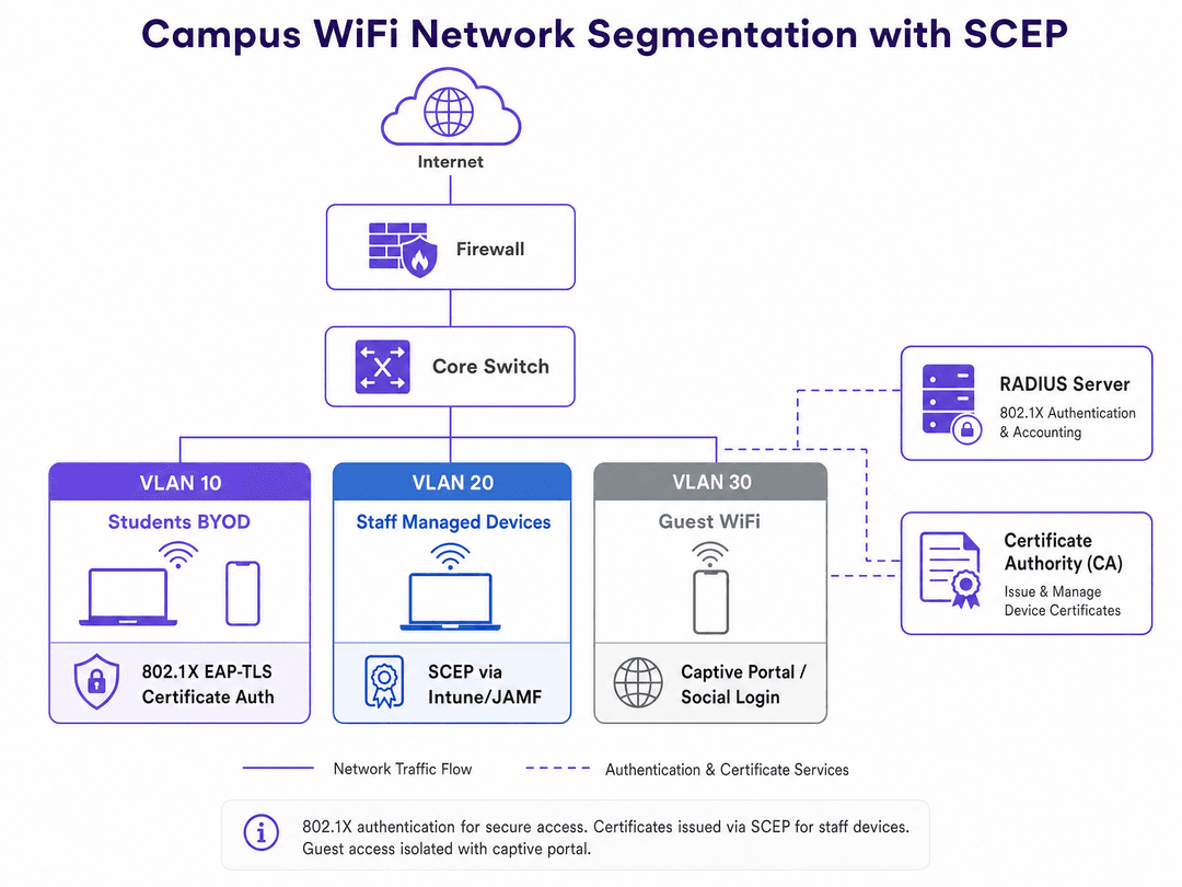 How to Implement SCEP for Secure BYOD and Network Enrollment in Higher Education - byod network segmentation