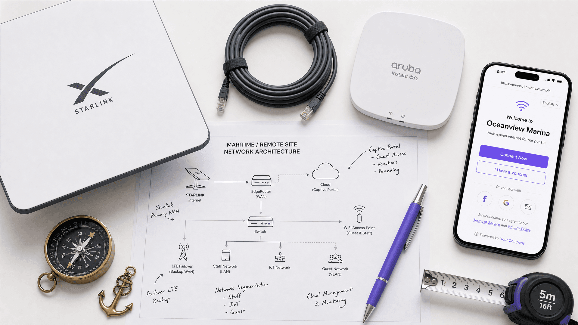 Cómo configurar un Captive Portal en Starlink: Una guía para entornos marítimos, de transporte y sitios remotos