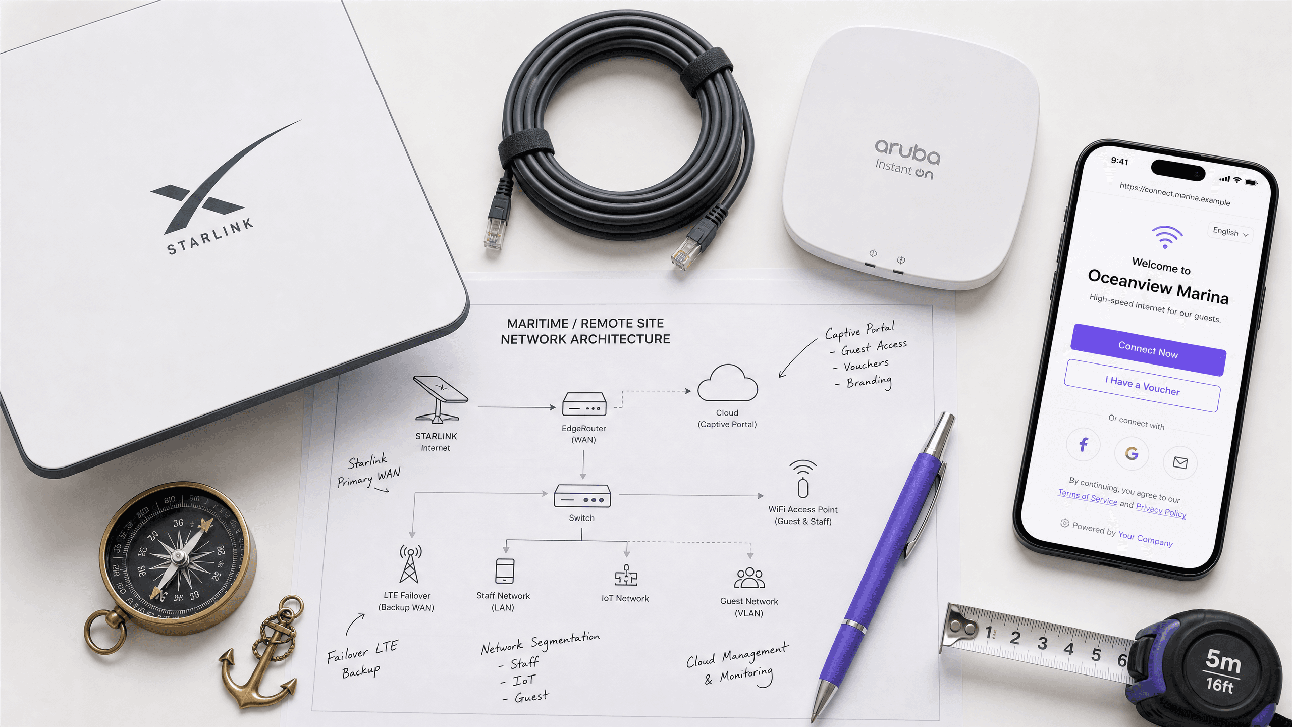 Como Configurar um Captive Portal no Starlink: Um Guia para os Setores Marítimo, de Transportes e Locais Remotos