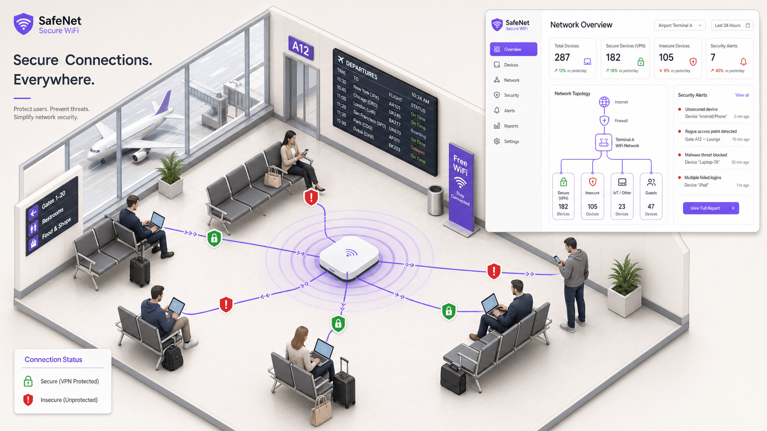 Il WiFi dell'aeroporto è sicuro? Una guida alla sicurezza per i viaggiatori