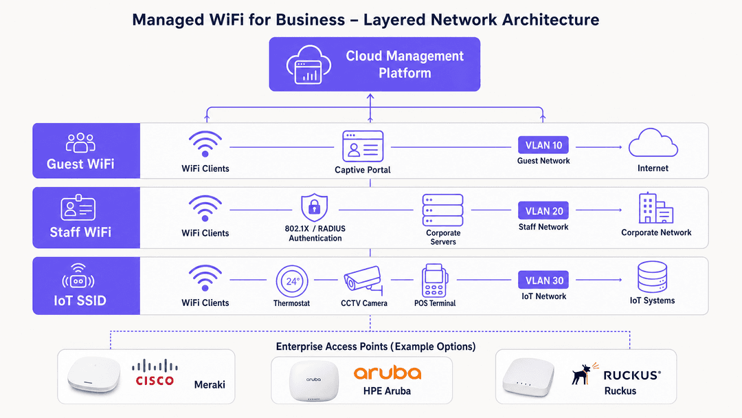 Managed WiFi for business: um guia completo para empresas - architecture overview