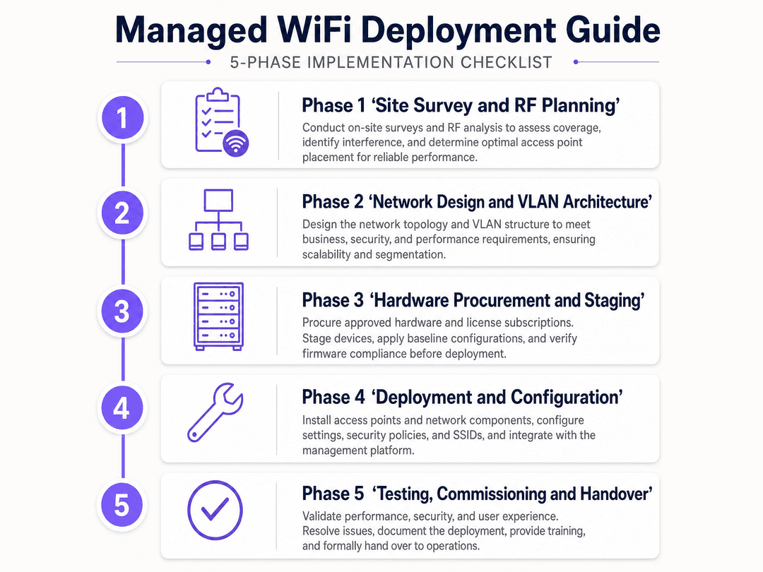 Managed WiFi 解决方案:企业综合指南 - deployment checklist