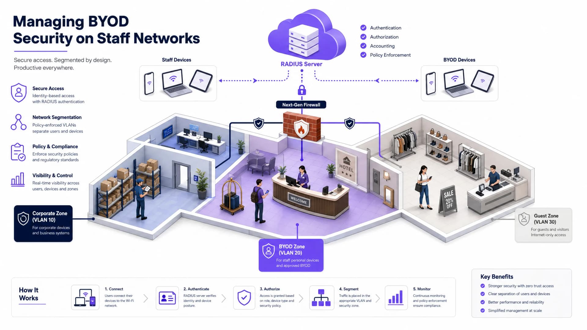 管理员工网络上的 BYOD(自带设备)安全
