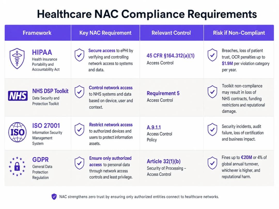NAC for Healthcare: Securing Medical Devices and Patient Data - compliance framework