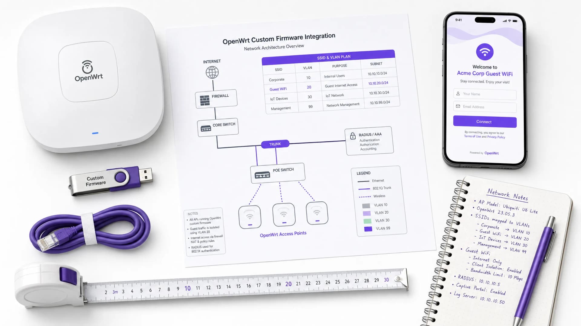 OpenWrt 和访客 WiFi:使用 Purple 设置 Captive Portal