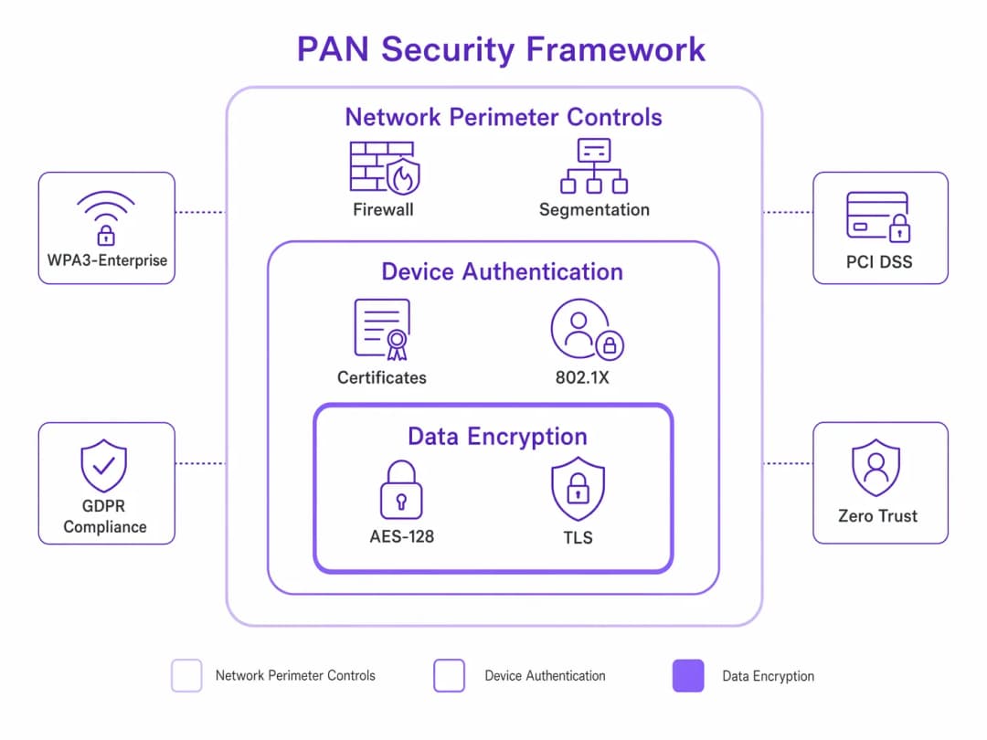 Personal Area Networks (PANs): tecnologie, applicazioni, sicurezza e tendenze future - pan security framework