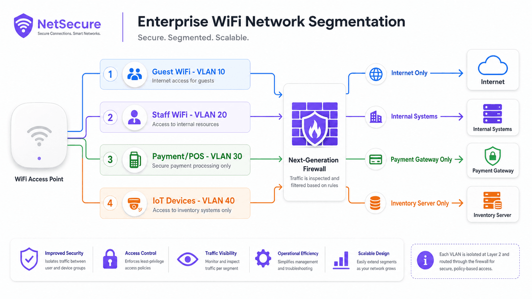 Staff WiFi vs. Guest WiFi: Corporate Network Segmentation साठी सर्वोत्तम पद्धती - vlan architecture diagram