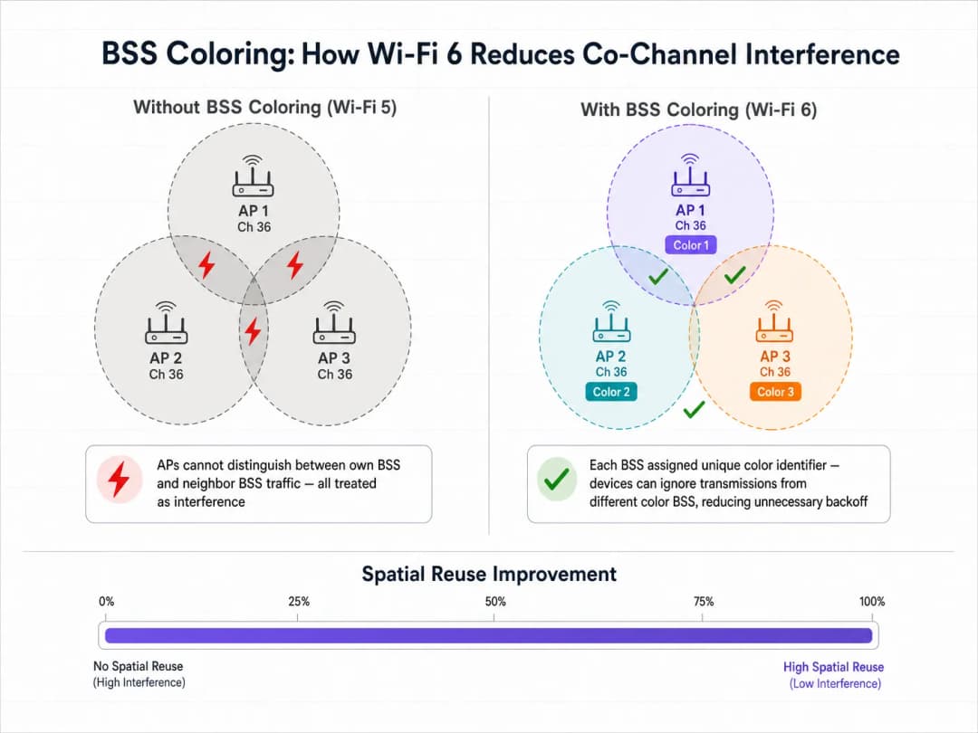 WiFi 6 vs. WiFi 5: Löst es Kanalinterferenzen? - bss coloring diagram